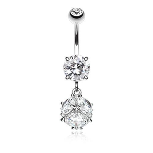 Clear Super Dazzle Gem Belly Button Ring