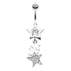 Clear Super Star Belly Button Ring
