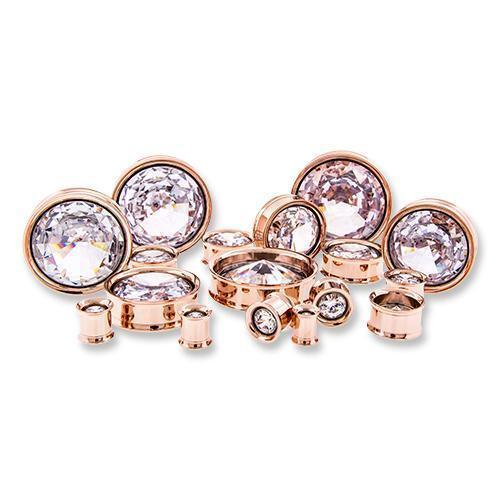 Tunnel Inserts Clear SWAROVSKI Gem Insert - 1 Piece #SPLT#2 -Rebel Bod-RebelBod