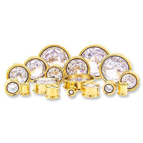 Tunnel Inserts Clear SWAROVSKI Gem Insert - 1 Piece #SPLT#2 -Rebel Bod-RebelBod