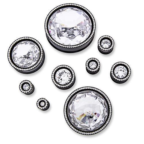 Tunnel Inserts Clear SWAROVSKI Gem Insert - 1 Piece #SPLT#2 -Rebel Bod-RebelBod