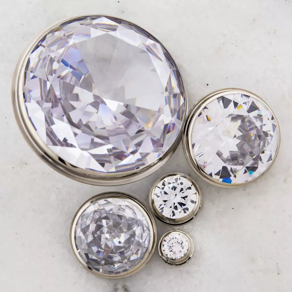 Tunnel Inserts Clear SWAROVSKI Gem Insert - 1 Piece #SPLT#2 -Rebel Bod-RebelBod