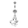 Clear Sweet Butterfly Heart Belly Button Ring