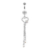Clear Sweet Pearl Heart and Flower Belly Button Ring