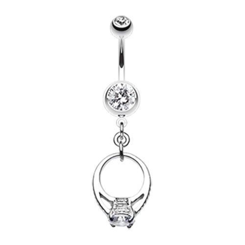 Clear The Promise Belly Button Ring