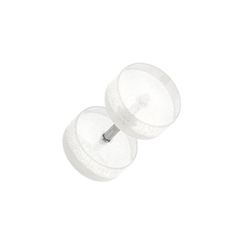 Clear Translucent Acrylic Fake Plug - 1 Pair