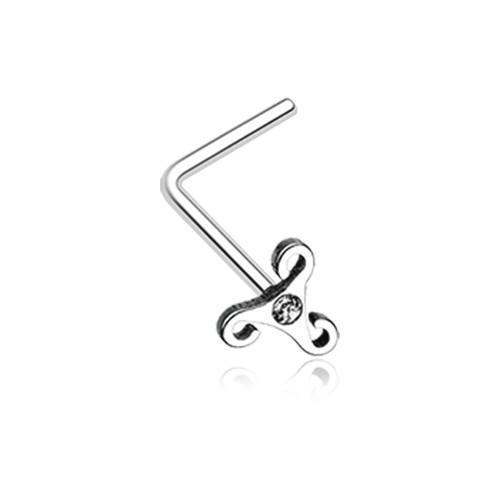 Clear Trinity Icon Sparkle L-Shaped Nose Ring