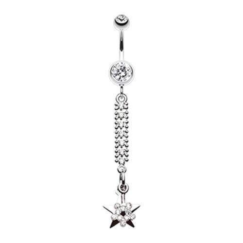 Clear Twinkling Journey to the Stars Belly Button Ring