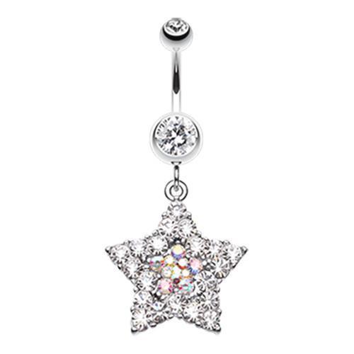 Clear Ultra Dazzle Star Belly Button Ring