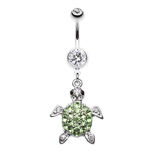 Clear Under the Sea Turtle Belly Button Ring