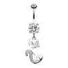 Clear Urban Kitty Cat Belly Button Ring
