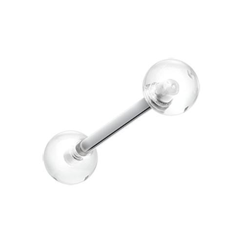 Clear UV Acrylic Barbell Tongue Ring Rebel Bod
