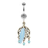 Clear Vintage Bronze Dream Catcher Belly Button Ring