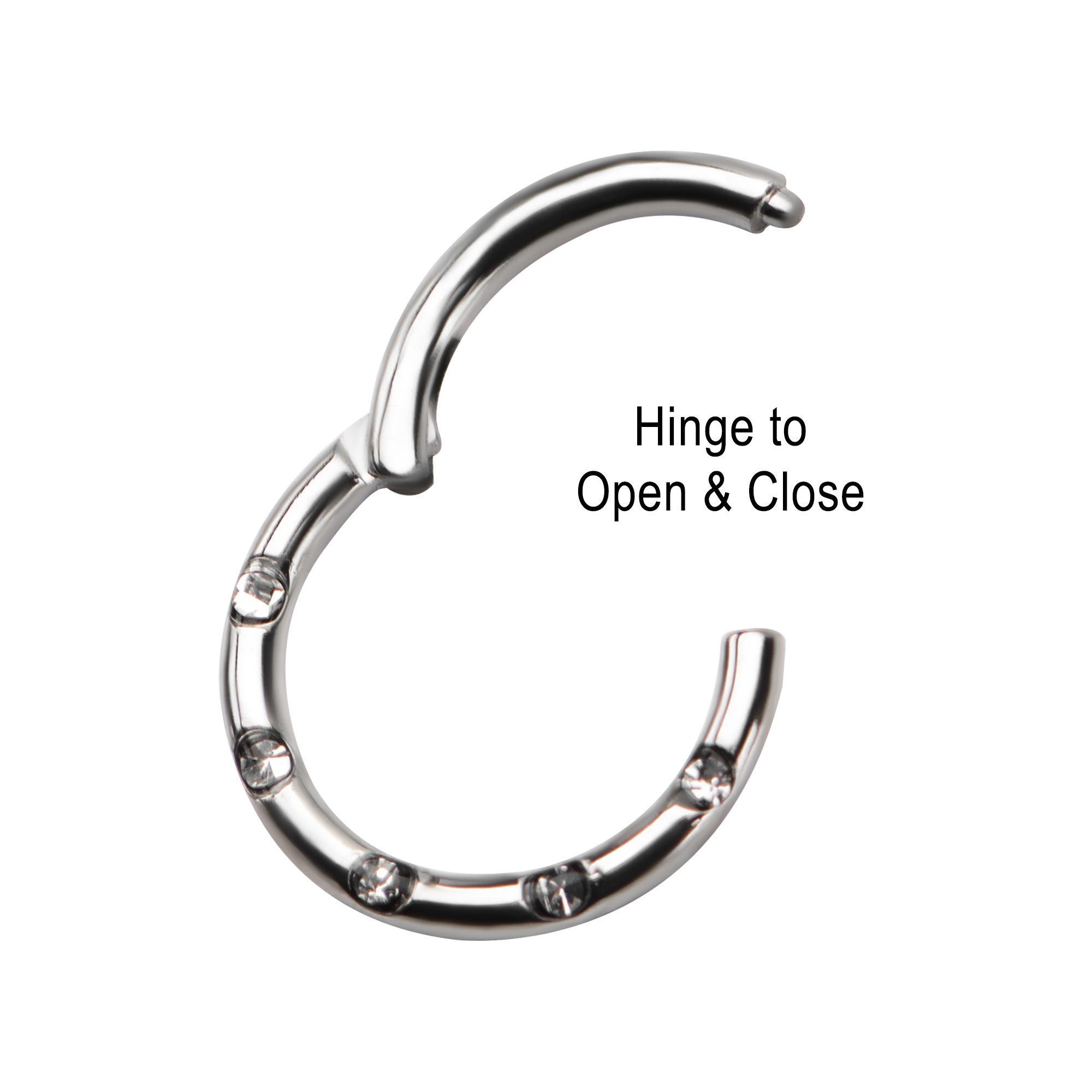 SEAMLESS CLICKER Clicker Hinged Segment Ring with 5 Crystal Gem sbvsgrh61c -Rebel Bod-RebelBod