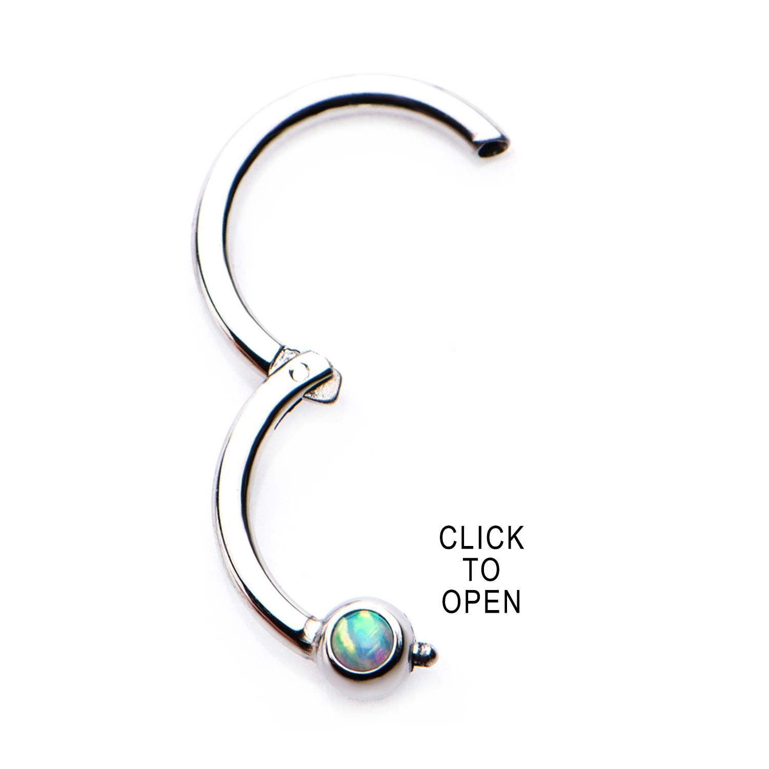 SEAMLESS CLICKER Clicker Hinged Segment Ring with Opal sbvsgrh611opl -Rebel Bod-RebelBod
