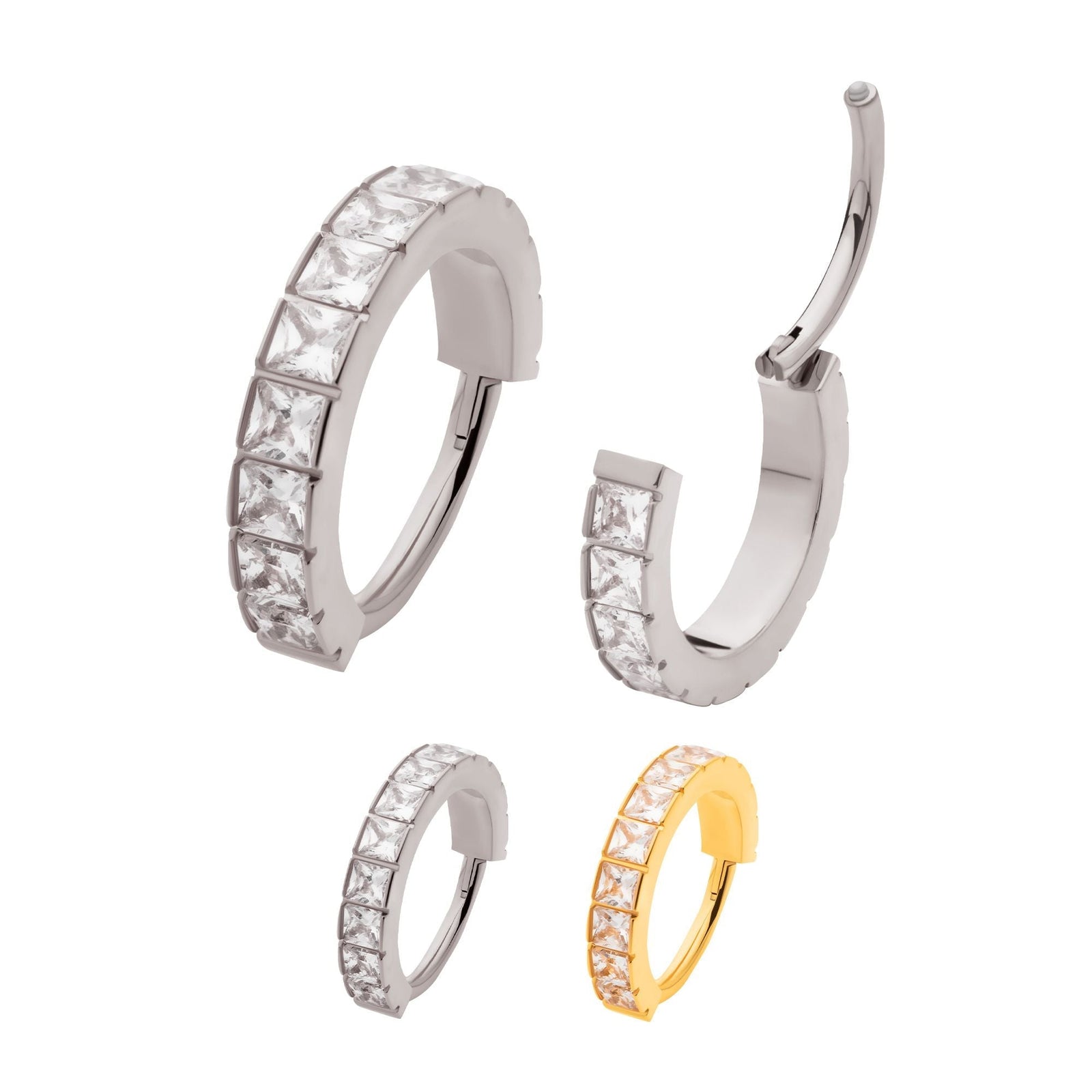SEAMLESS CLICKER CNC Set Full Clear CZ Side Facing Hinged Segment Clicker -Rebel Bod-RebelBod