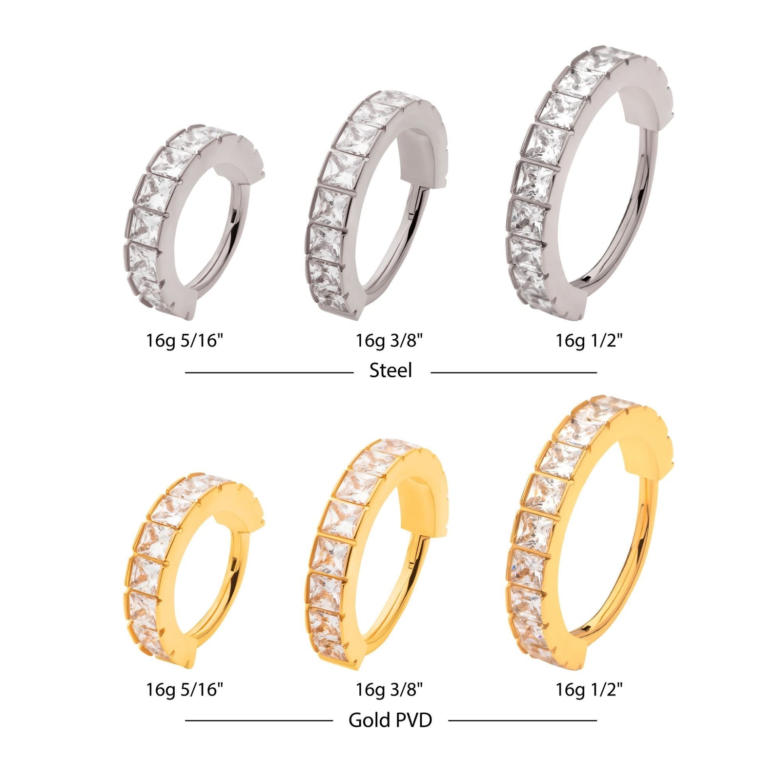 SEAMLESS CLICKER CNC Set Full Clear CZ Side Facing Hinged Segment Clicker -Rebel Bod-RebelBod