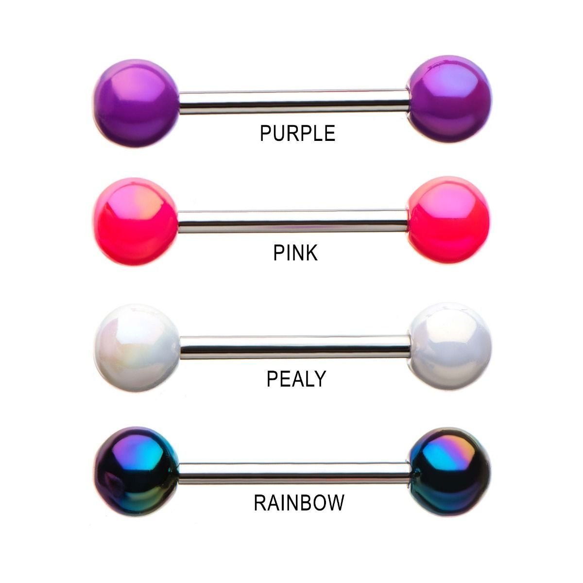 Coated Aurora Borealis Tongue Barbell