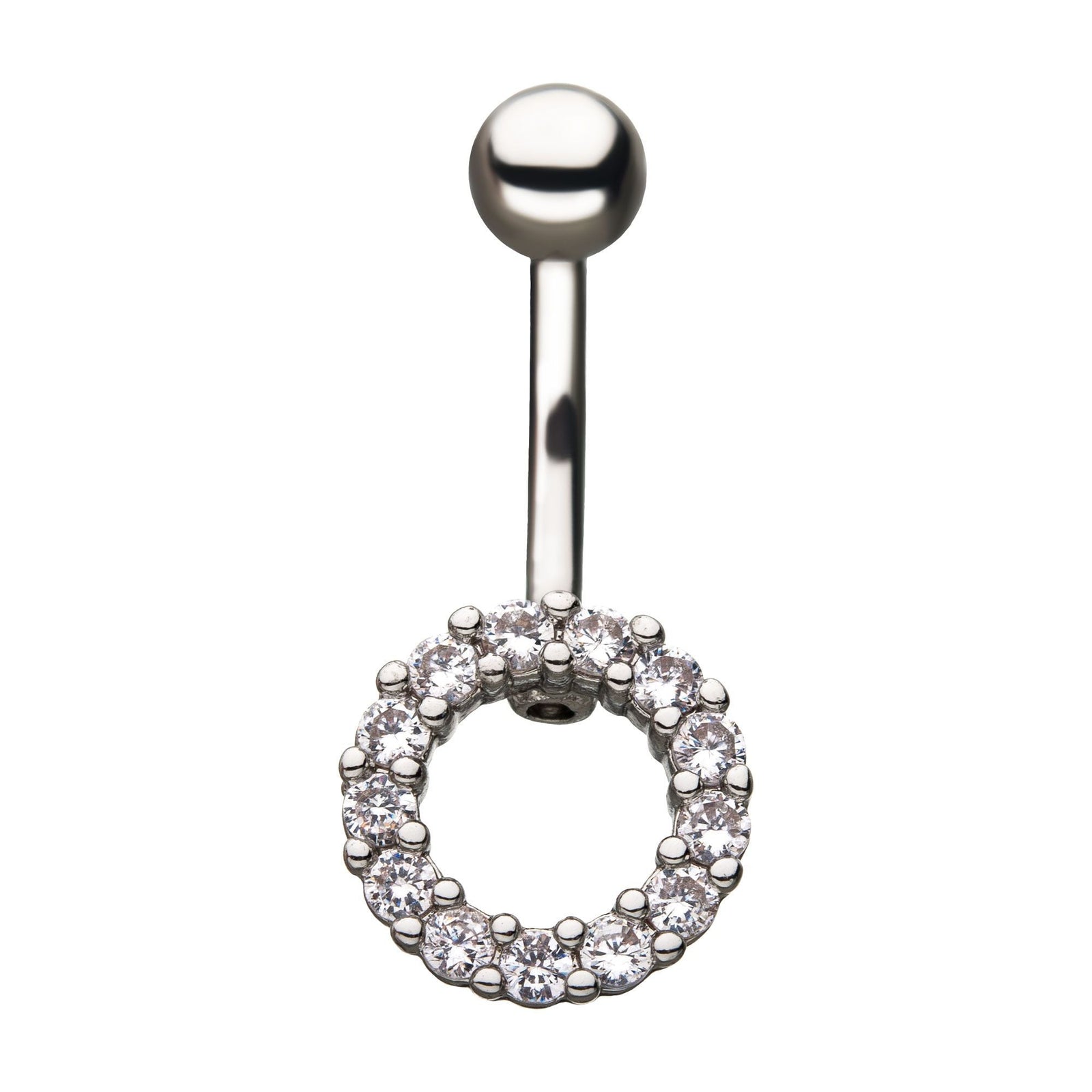 Belly Cut Out Circular Shape Fixed Navel Multi Small Clear CZ Gem bna6618 -Rebel Bod-RebelBod