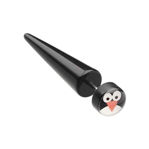 Cute Penguin Acrylic Fake Taper - 1 Pair