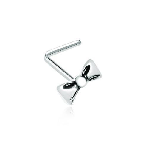 Cutesy Bow-Tie L-Shape Nose Ring