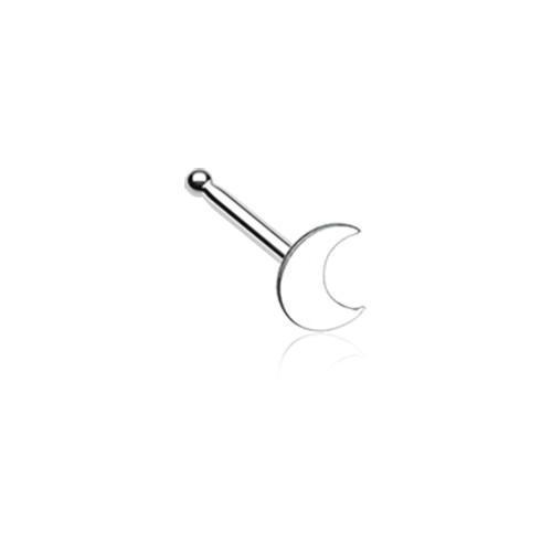 Dainty Crescent Moon Icon Nose Stud Ring