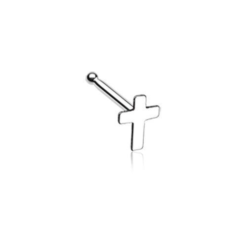 Dainty Cross Icon Nose Stud Ring