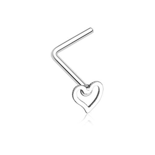 Dainty Heart Icon L-Shaped Nose Ring