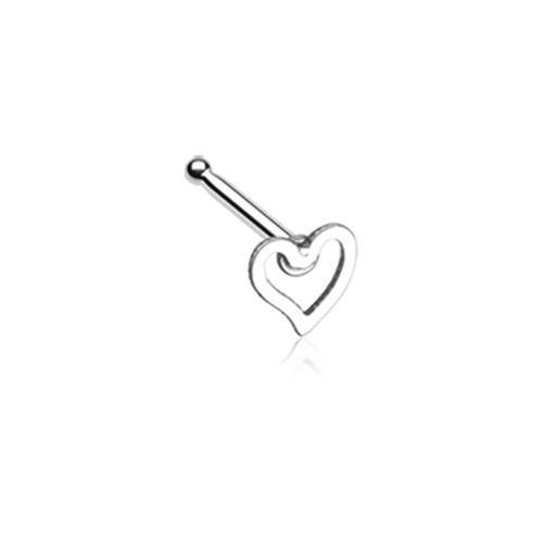 Dainty Heart Icon Nose Stud Ring