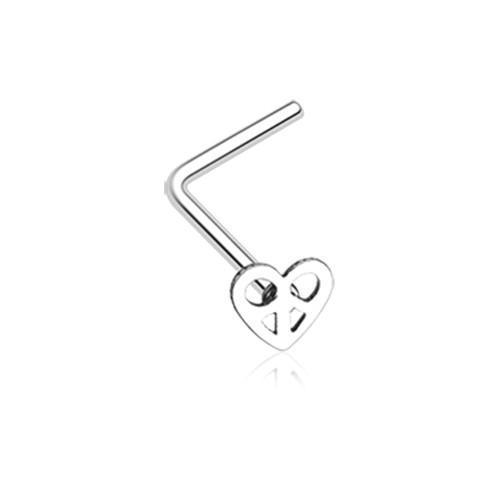 Dainty Pretzel Heart Icon L-Shaped Nose Ring