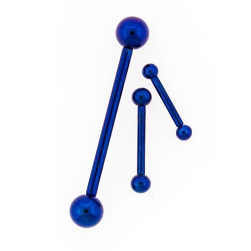 STRAIGHT BARBELL Dark Blue Internally Threaded Titanium Barbell - 1 Piece - Special -Rebel Bod-RebelBod