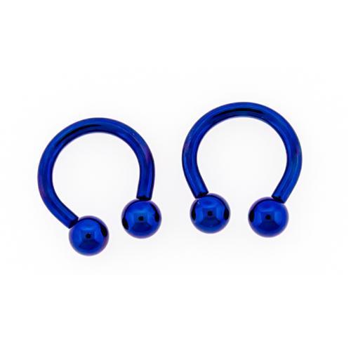 CIRCULAR BARBELL | HORSESHOE Dark Blue Internally Threaded Titanium Horseshoe Circular Barbell - 1 Piece - Special -Rebel Bod-RebelBod