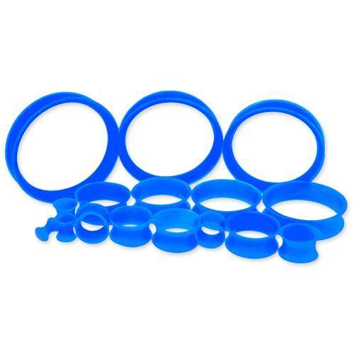 Dark Blue Silicone Double Flare Tunnel Thin Walls - 1 Piece #SPLT#2