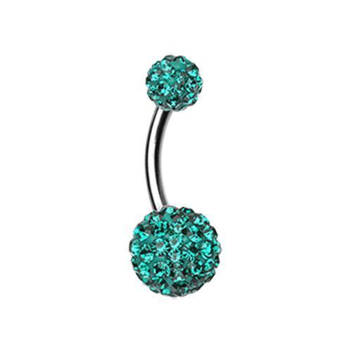 Dark Green Classic Multi-Sprinkle Dot Belly Button Ring