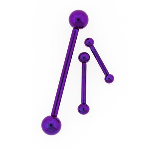 STRAIGHT BARBELL Dark Purple Internally Threaded Titanium Barbell - 1 Piece - Special -Rebel Bod-RebelBod