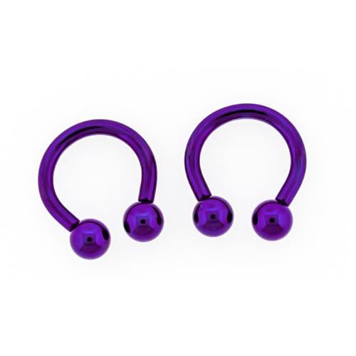 CIRCULAR BARBELL | HORSESHOE Dark Purple Internally Threaded Titanium Horseshoe Circular Barbell - 1 Piece - Special -Rebel Bod-RebelBod