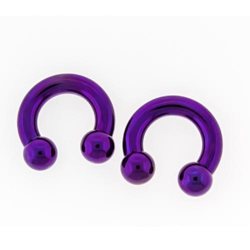 CIRCULAR BARBELL | HORSESHOE Dark Purple Internally Threaded Titanium Horseshoe Circular Barbell - 1 Piece - Special -Rebel Bod-RebelBod
