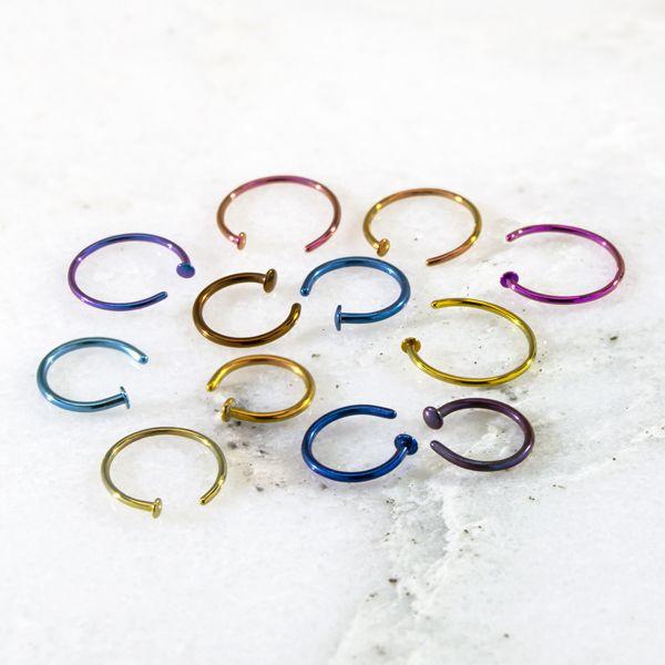 Nose Ring - C-Shaped Nose Ring Dark Purple Titanium C-Shape Nose Hoops - 1 Piece - Special -Rebel Bod-RebelBod