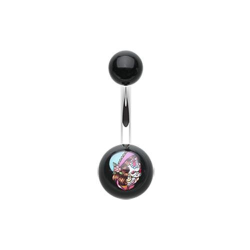 Day of the Dead Lady Acrylic Logo Belly Button Ring