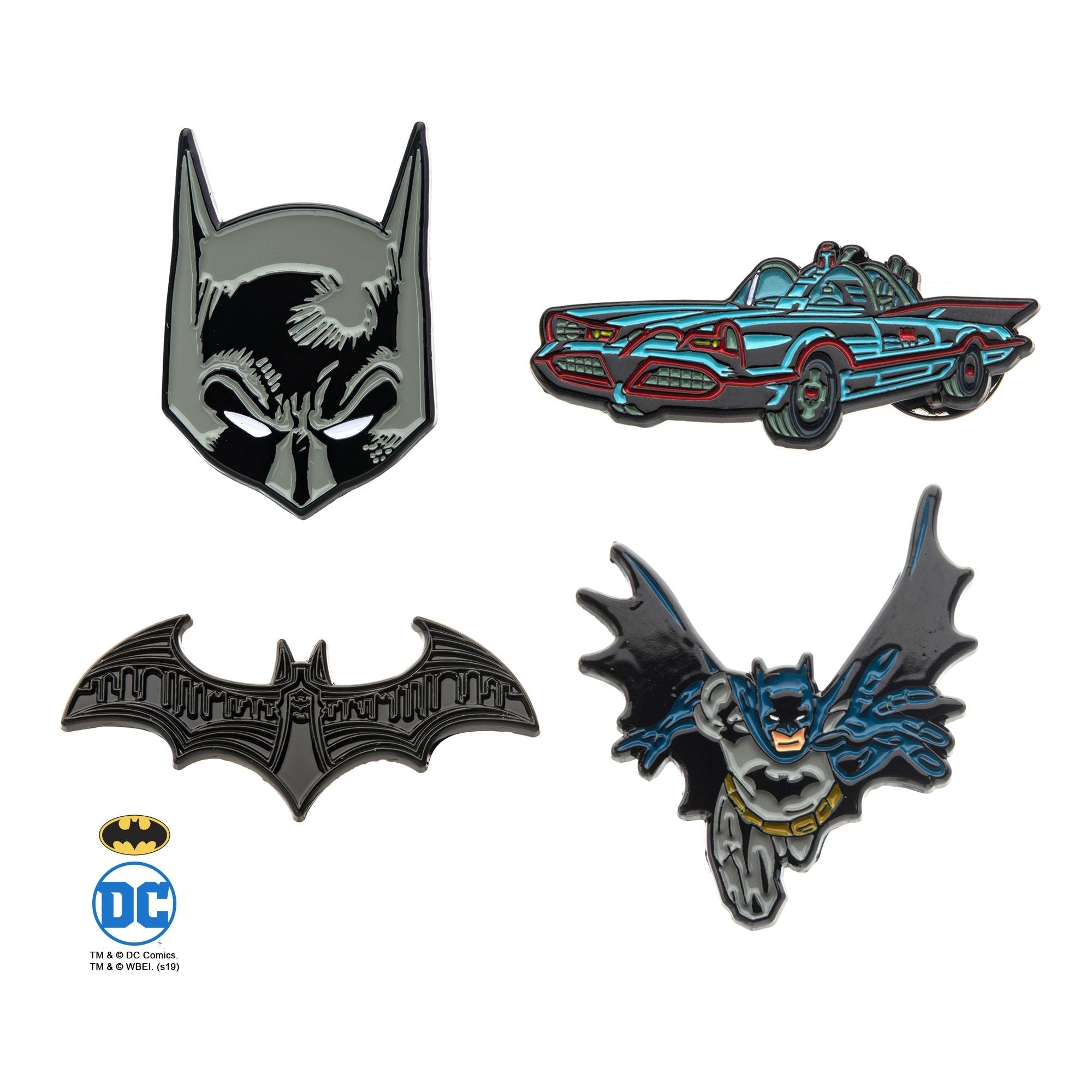 DC COMICS DC Comics Batman Enamel Lapel Pin Set (4pcs) -Rebel Bod-RebelBod