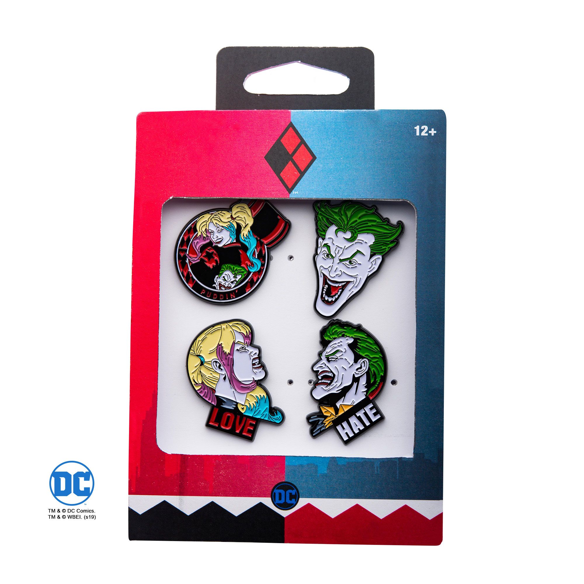 DC COMICS DC Comics Joker Harley Quinn Face Lapel Pin Set (4 piece) -Rebel Bod-RebelBod