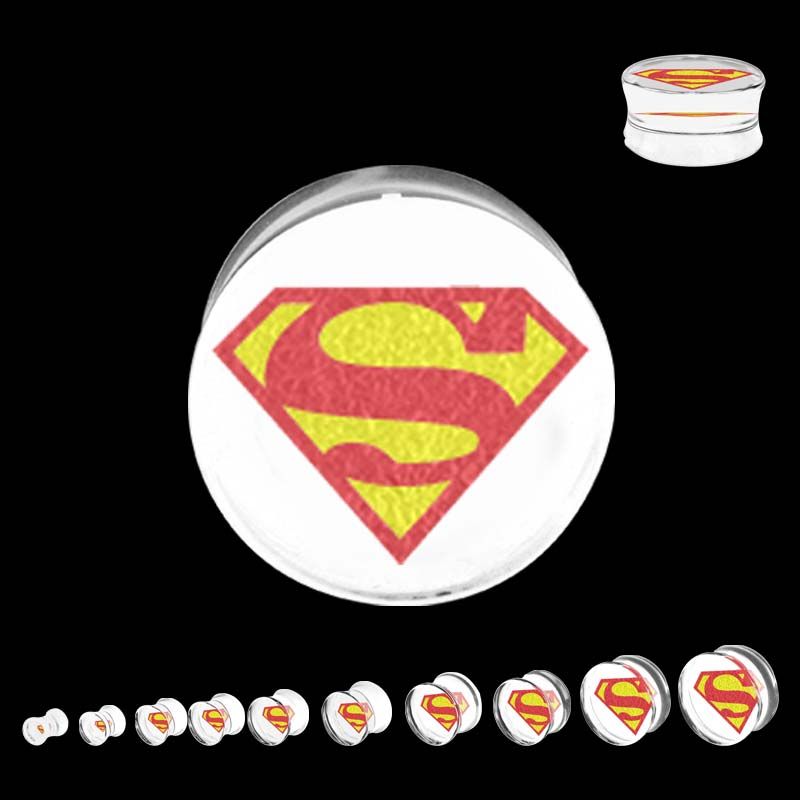 DC COMICS DC Comics Red/Yellow Superman Logo Acrylic Double Flared Plug -Rebel Bod-RebelBod