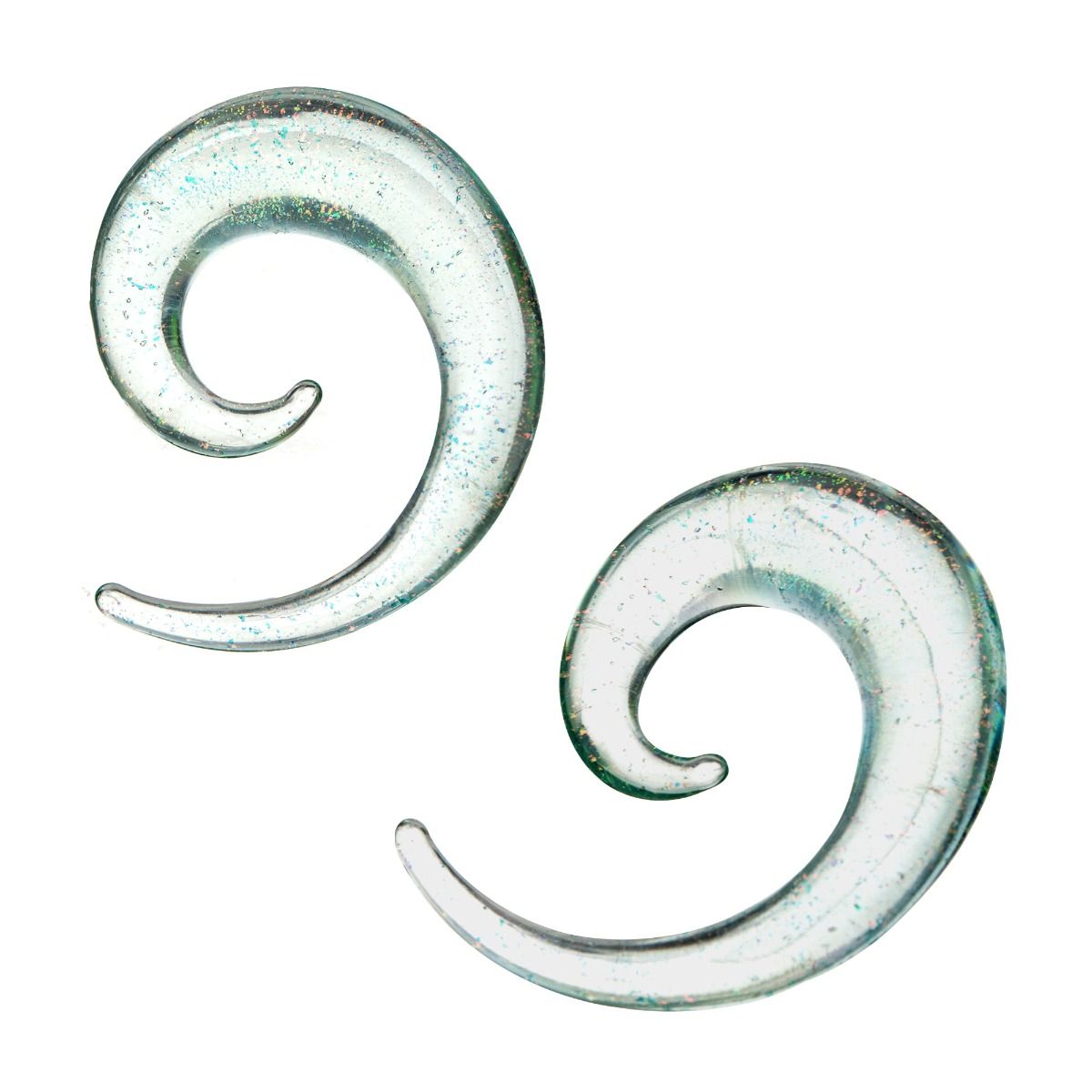 Tapers - Hanging Dichroic Clear Glass Spiral Taper -Rebel Bod-RebelBod