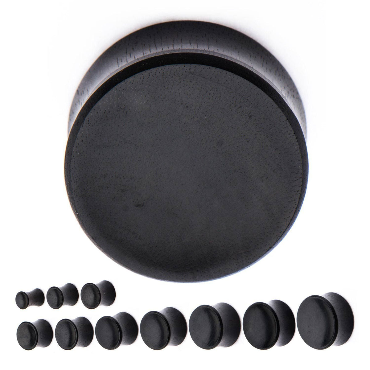 Double Flare Iron Wood Concave Plugs - 1 Pair sbvwpl019i