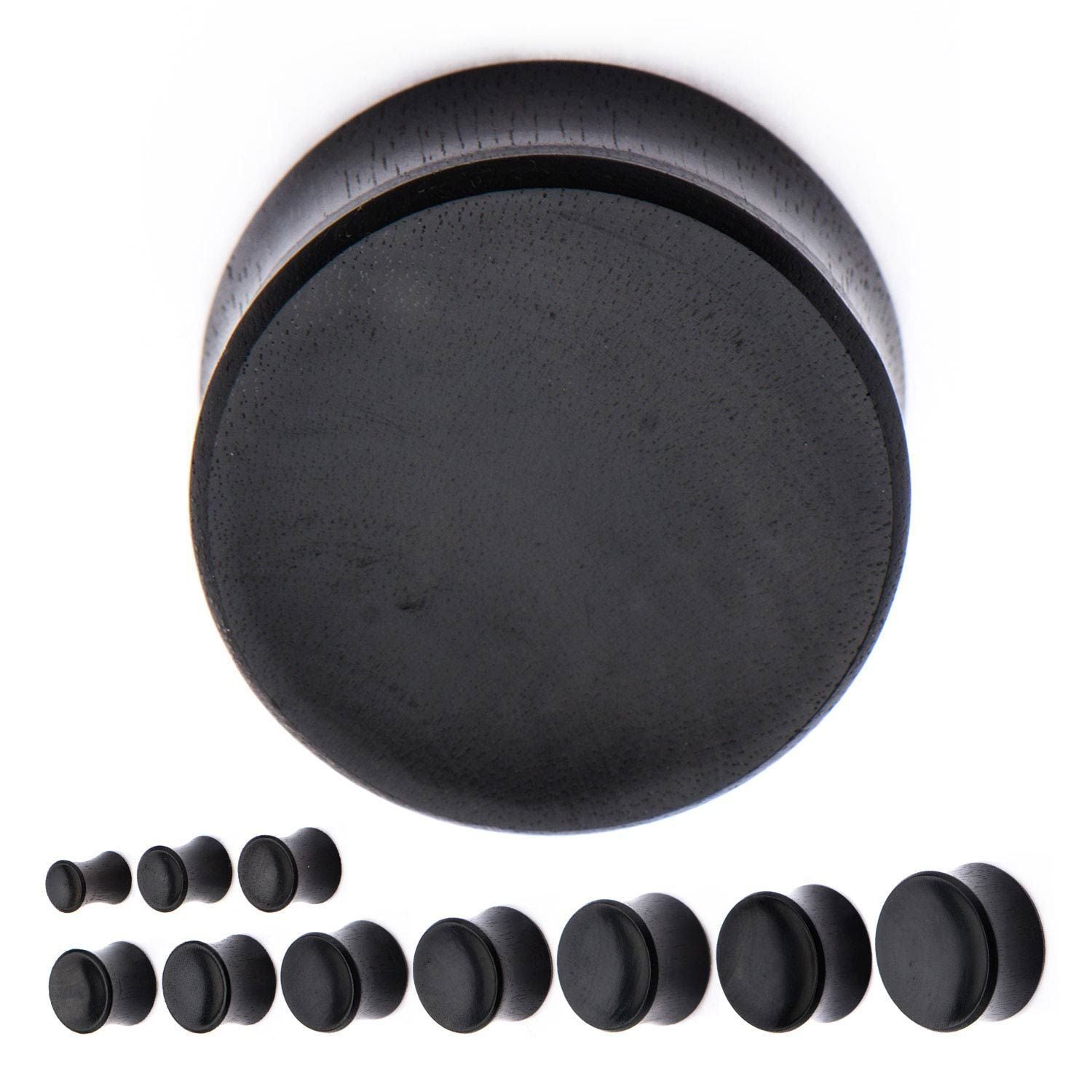 Double Flare Iron Wood Concave Plugs - 1 Pair sbvwpl019i