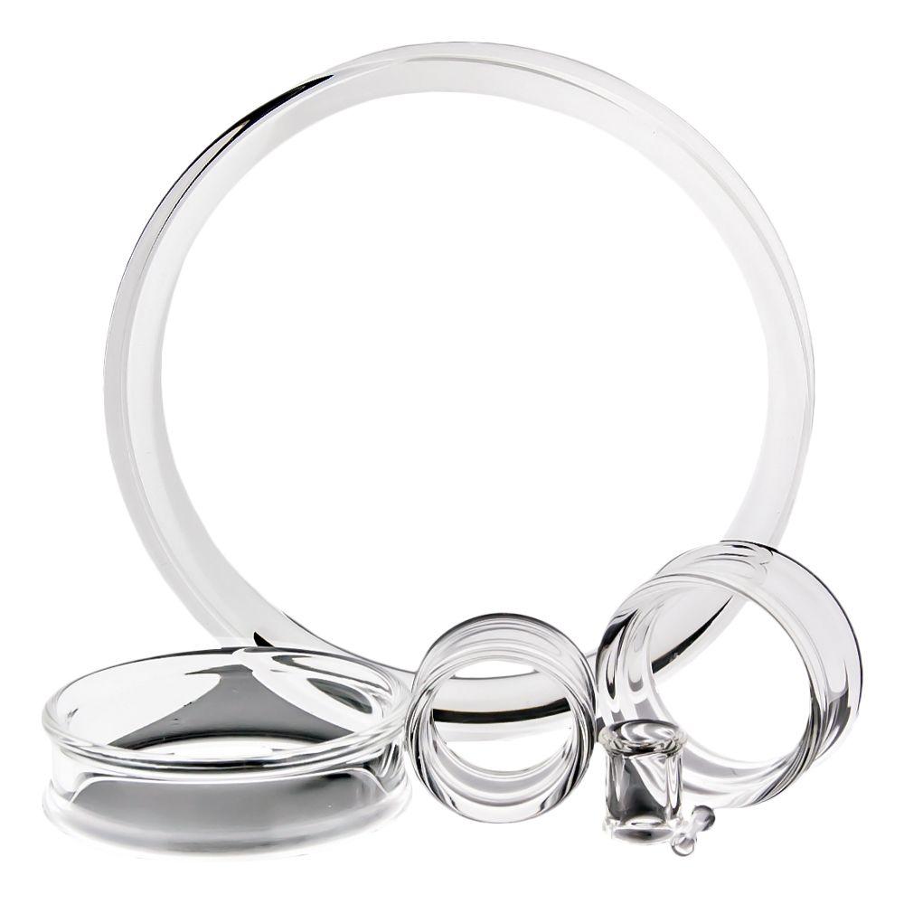 Single Flare Borosilicate Pyrex Glass Tunnel Clear 2 0g 8mm 5/16 8mm