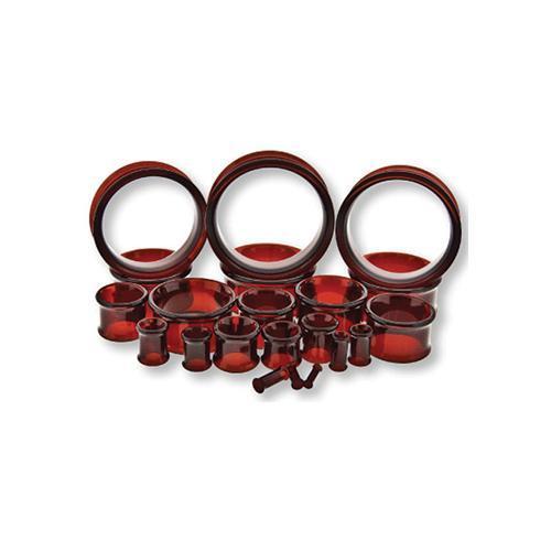 Double Flare Red Borosilicate Glass Tunnels - 1 Piece #SPLT#2