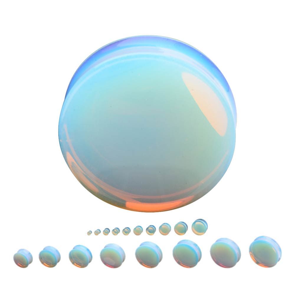 TBD-Plugs Double Flared Opalite Saddle Plugs -Rebel Bod-RebelBod