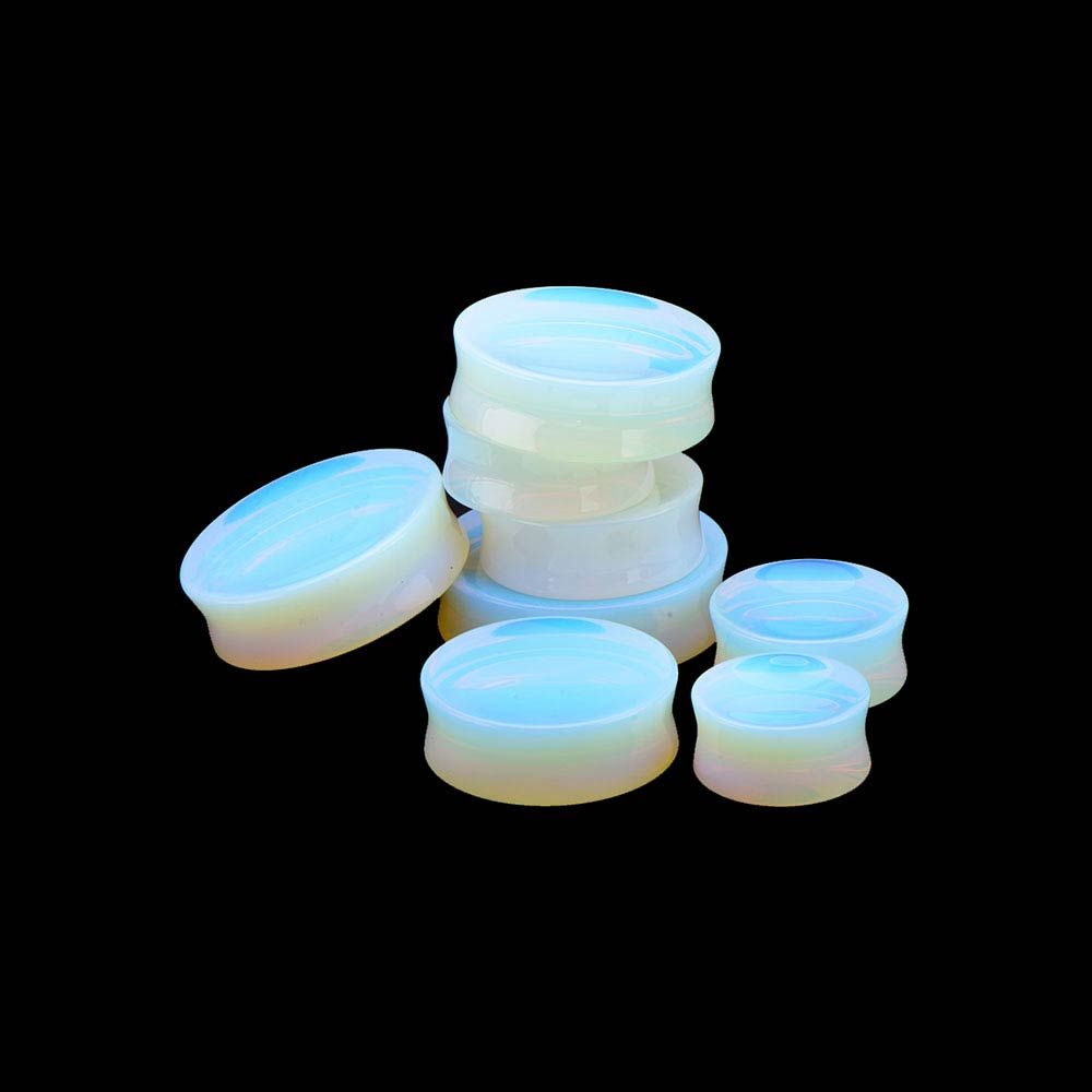 TBD-Plugs Double Flared Opalite Saddle Plugs -Rebel Bod-RebelBod