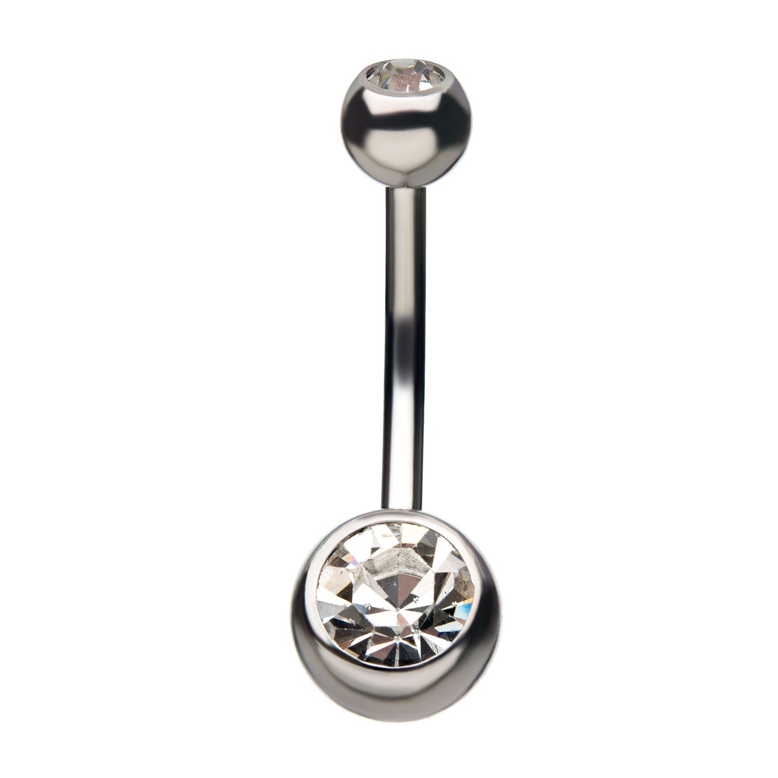 TBD-Belly Double Gem 58mm Ball Clear CZ Gem Fixed Navels -Rebel Bod-RebelBod